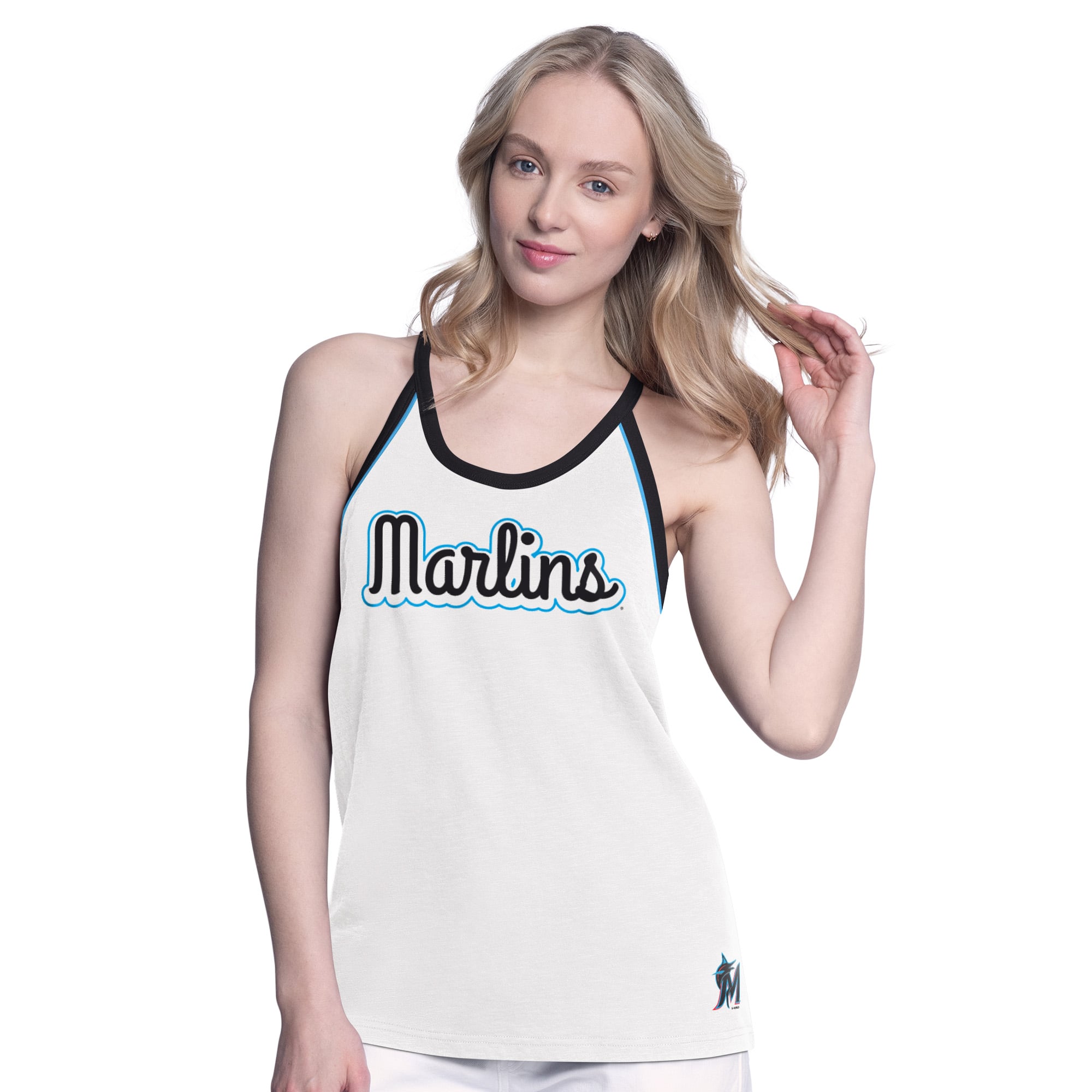 Débardeur Curveball blanc G-III 4Her par Carl Banks pour femme des Miami Marlins